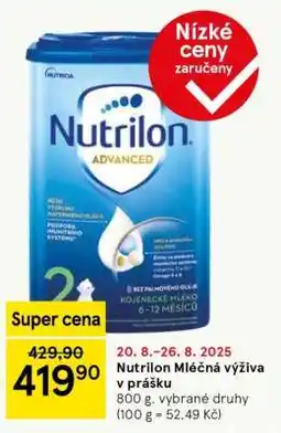 Tesco Nutrilon Mléčná výživa v prášku nabídka