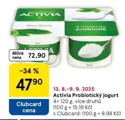 Tesco Activia Probiotický jogurt nabídka