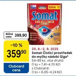 Tesco Somat Čisticí prostředek do myčky nádobí Giga nabídka