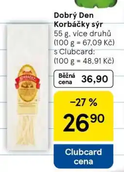 Tesco Dobrý Den Korbáčky sýr nabídka