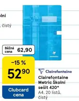 Tesco Clairefontaine Metric Školní sešit 420 nabídka