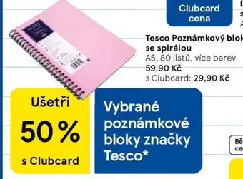 Tesco Tesco Poznámkový blok se spirálou nabídka