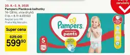 Tesco Pampers plenkové kalhotky nabídka