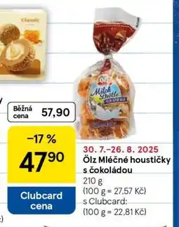Tesco Ölz Mléčné houstičky s čokoládou nabídka