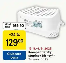 Tesco Keeeper dětský stupínek Disney nabídka