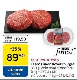 Tesco Tesco Finest Hovězí burger nabídka