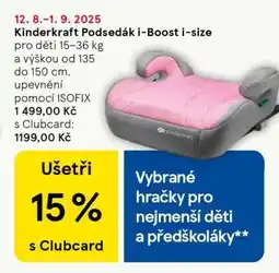 Tesco Kinderkraft Podsedák i-Boost i-size nabídka