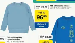 Tesco F&F Chlapecká mikina nabídka