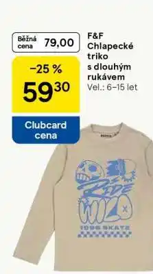 Tesco F&F Chlapecké triko s dlouhým rukávem nabídka