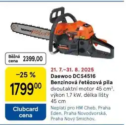 Tesco Daewoo DCS4516 Benzínová řetězová pila nabídka