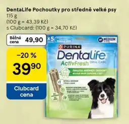 Tesco DentaLife Pochoutky pro středně velké psy nabídka