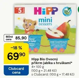 Tesco Hipp Bio Ovocný příkrm jablka s hruškami nabídka