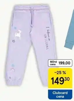 Tesco Dětské tepláky s jednorožcem nabídka