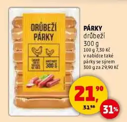 Penny Market PÁRKY drůbeží nabídka