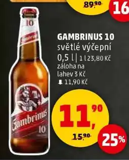 Penny Market Gambrinus 10 světlé výčepní nabídka