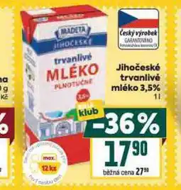Billa Trvanlivé mléko 3,5% nabídka