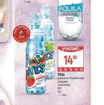 Globus Yess ochucená minerální voda nabídka