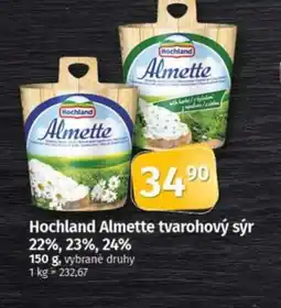 COOP TIP Hochland Almette tvarohový sýr 22%,23%,24% nabídka