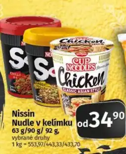COOP TIP Nissin Nudle v kelímku nabídka