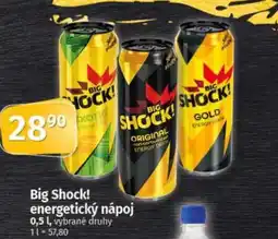 COOP TIP Big Shock! energetický nápoj nabídka