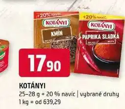 Terno Kotányi 25-28 g +20% navic vybrané druhy nabídka