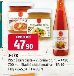 Terno J-LEK 195 g Kari pasta vybrané druhy nabídka