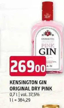 Terno KENSINGTON GIN ORIGINAL DRY PINK 0,7l vol. 37,5% nabídka