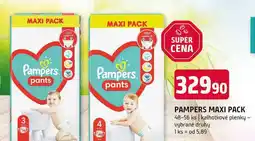 Terno PAMPERS MAXI PACK 48-56 ks kalhotkové plenky vybrané druhy nabídka