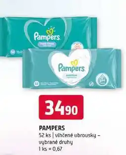 Terno Pampers 52 ks vlhčené ubrousky vybrané druhy nabídka