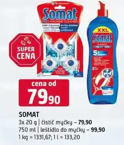 Terno SOMAT 3x 20 g čistič myčky 750 ml leštidlo do myčky nabídka