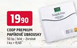 Terno COOP PREMIUM PAPÍROVÉ UBROUSKY 50 ks bílé 2vrstvé nabídka