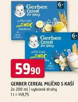 Terno GERBER CEREAL MLÍČKO S KAŠÍ 2x 200 ml vybrané druhy nabídka