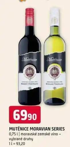 Terno MUTĚNICE MORAVIAN SERIES 0.75l moravske zemské vino vybrané druhy nabídka