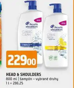 Terno HEAD & SHOULDERS 800 ml šampón vybrané druhy nabídka