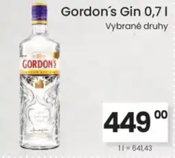 Kubík potraviny GORDON'S Gin nabídka