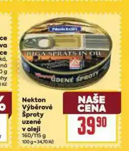 Billa Nekton výběrové šproty v oleji nabídka