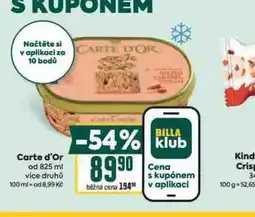 Billa Zmrzlina carte d´or nabídka