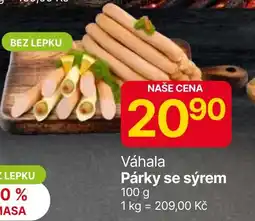 Hruška Váhala Párky se sýrem nabídka