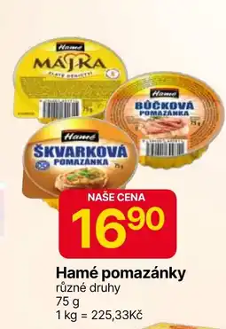 Hruška Hamé pomazánky nabídka