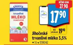 Albert MADETA Jihočeské trvanlivé mléko 3,5% nabídka