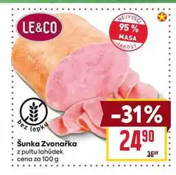Billa Šunka Zvonařka z pultu lahůdek cena za 100 g nabídka