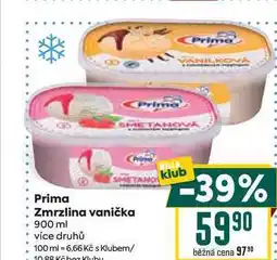 Billa Prima Zmrzlina vanička 900 ml nabídka