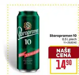 Billa Staropramen 10 0,51, plech nabídka