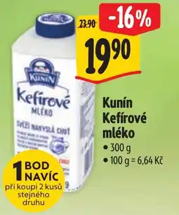 Albert Kunín Kefírové mléko nabídka