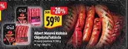 Albert Masová klobása salsiccia / chipolata nabídka