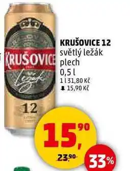 Penny Market KRUŠOVICE 12 světlý ležák plech, 0,5 l nabídka