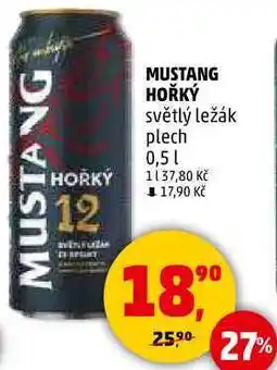 Penny Market MUSTANG HOŘKÝ světlý ležák plech, 0,5l nabídka