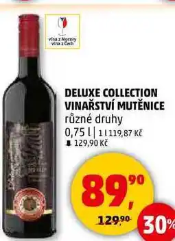 Penny Market DELUXE COLLECTION VINAŘSTVÍ MUTĚNICE různé druhy, 0,75 l nabídka