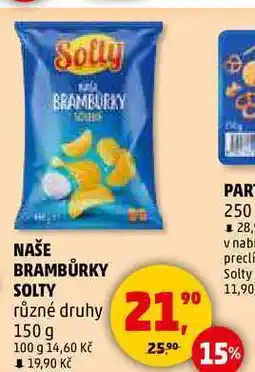 Penny Market NAŠE BRAMBŮRKY SOLTY různé druhy, 150 g nabídka