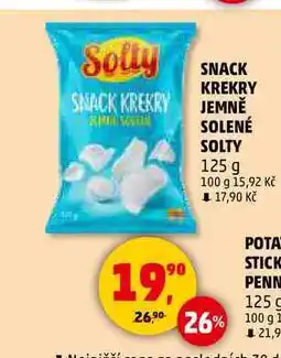 Penny Market SNACK KREKRY JEMNĚ SOLENÉ SOLTY, 125 g nabídka